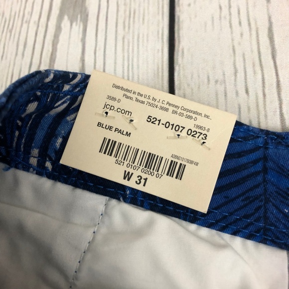 NEW Arizona Mens Blue Print Shorts Sz 31 - Picture 3 of 6